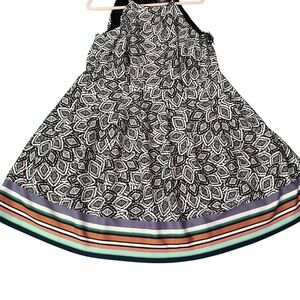 Bold Stylish Patterned Dress with Colorful Hem